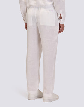 SEMI-STRETCH LINEN TROUSERS
