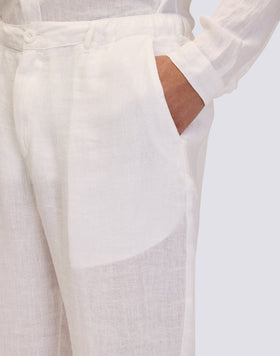 SEMI-STRETCH LINEN TROUSERS