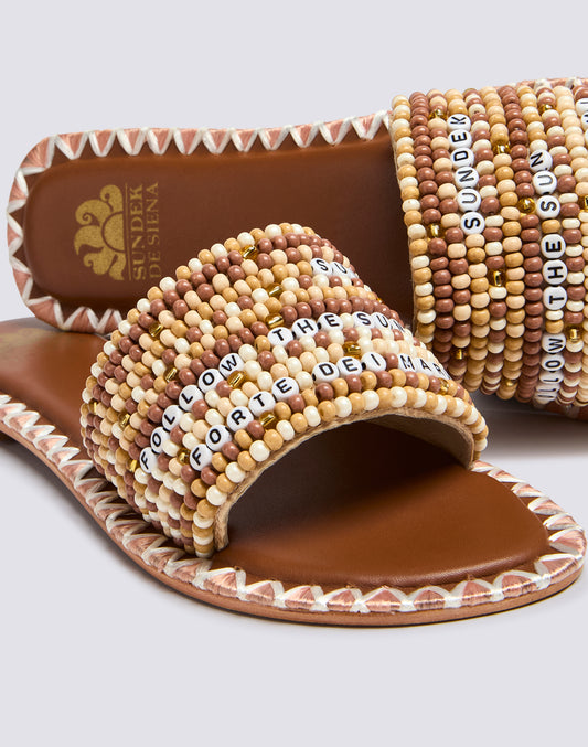 BAND SLIPPERS EMBROIDERED WITH FORTE DEI MARMI BEADS