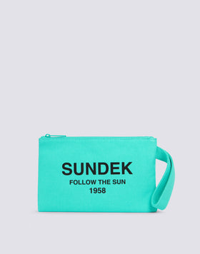 CLUTCH IN STONE WASHED CANVAS COTTON