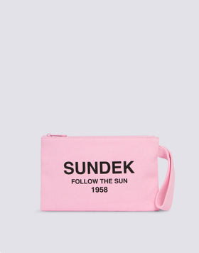 CLUTCH IN STONE WASHED CANVAS COTTON