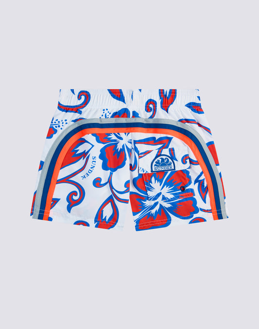 REPREVE® ELASTICATED WAIST SHORT SWIMSHORTS WITH SK23 PRINT