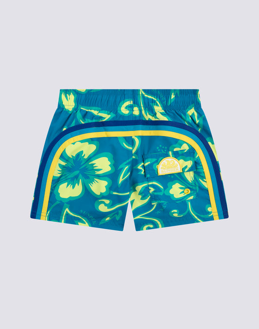 REPREVE® ELASTICATED WAIST SHORT SWIMSHORTS WITH SK23 PRINT