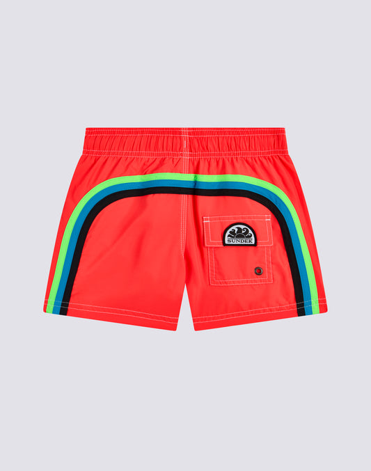 SWIMSHORTS SHORT ELASTICATED WAIST RECYCLED POLYESTER REPREVE® FLUO