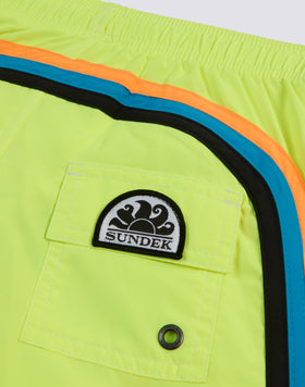 SWIMSHORTS SHORT ELASTICATED WAIST RECYCLED POLYESTER REPREVE® FLUO