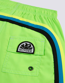 SWIMSHORTS SHORT ELASTICATED WAIST RECYCLED POLYESTER REPREVE® FLUO