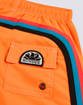 SWIMSHORTS SHORT ELASTICATED WAIST RECYCLED POLYESTER REPREVE® FLUO