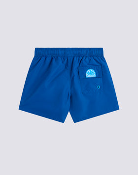 ICONIC TAFFETA SHORT-LENGTHS BOY’S SWIMSHORTS WITH ELASTICATED WAIST AND PIPING