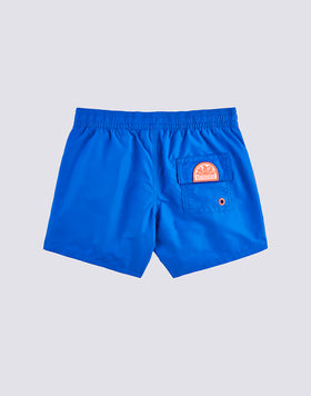 ICONIC TAFFETA SHORT-LENGTHS BOY’S SWIMSHORTS WITH ELASTICATED WAIST AND PIPING