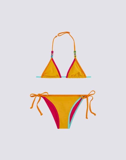 MINI BIKINI WITH ADJUSTABLE TIES AND CONTRASTING PIPING