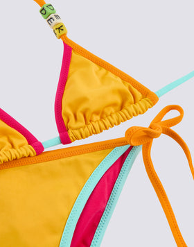 MINI BIKINI WITH ADJUSTABLE TIES AND CONTRASTING PIPING
