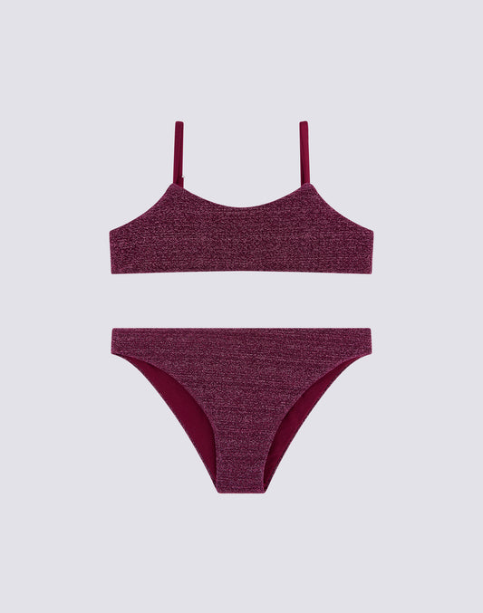 BIKINI WITH BANDEAU TOP AND FIXED BOTTOM