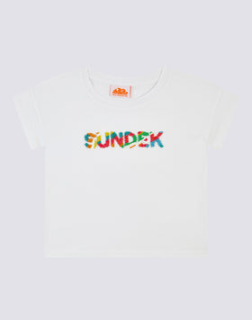 MULTICOLOURED BEADED T-SHIRT