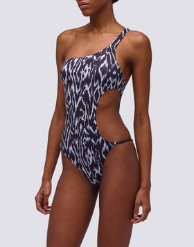 LATIFAH - ABSTRACT WIND PRINT ONE PIECE SWIMSUIT