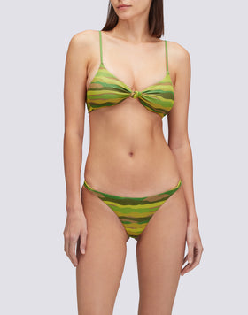 ANA - SLIP WITH TRIPLE LACING PRINT ABSTRACT WAVE