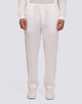 SEMI-STRETCH LINEN TROUSERS