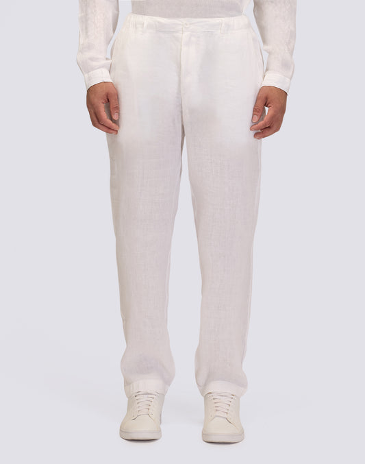 SEMI-STRETCH LINEN TROUSERS