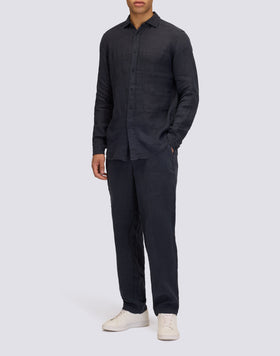 SEMI-STRETCH LINEN TROUSERS