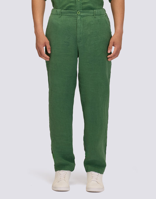 SEMI-STRETCH LINEN TROUSERS
