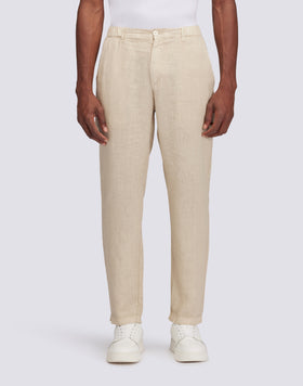 SEMI-STRETCH LINEN TROUSERS