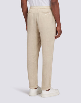 SEMI-STRETCH LINEN TROUSERS