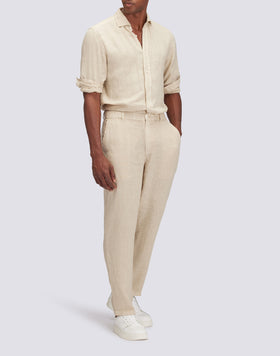 SEMI-STRETCH LINEN TROUSERS