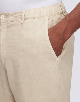 SEMI-STRETCH LINEN TROUSERS