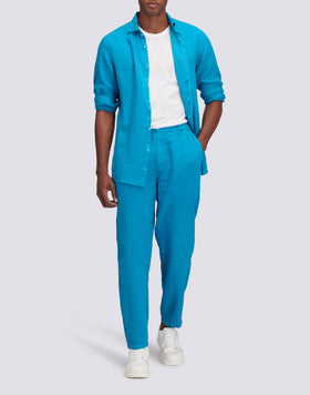 SEMI-STRETCH LINEN TROUSERS