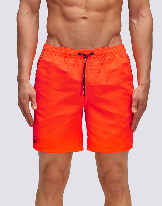 ICONIC TAFFETA STRETCH WAIST MID-LENGTH SWIM TRUNKS