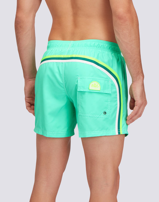 REPREVE® RECYCLED POLYESTER ELASTICATED WAIST SHORT SWIMSHORTS
