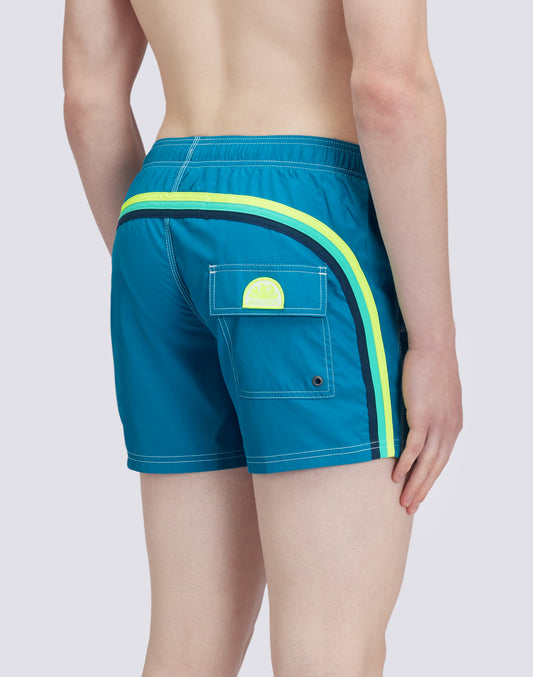 REPREVE® RECYCLED POLYESTER ELASTICATED WAIST SHORT SWIMSHORTS