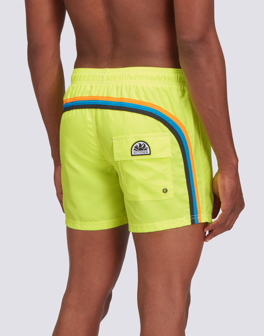 FLUO ELASTICATED WAIST RECYCLED POLYESTER REPREVE®  SWIMSHORT