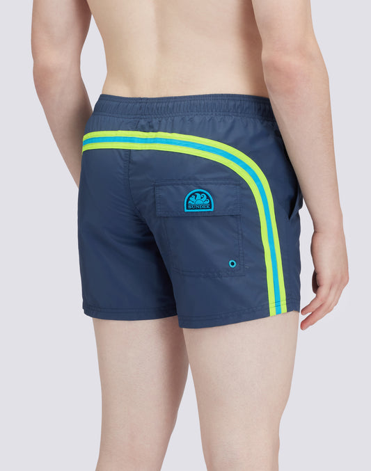 ELASTICATED WAIST ICONIC TAFFETA RAINBOW 2 COLOURS SHORT SWIMSHORTS