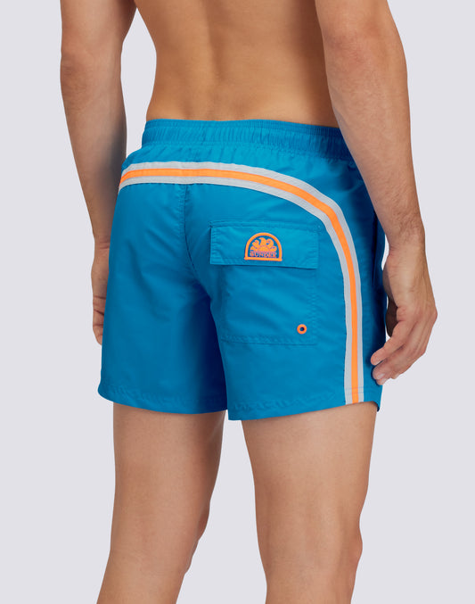 ELASTICATED WAIST ICONIC TAFFETA RAINBOW 2 COLOURS SHORT SWIMSHORTS