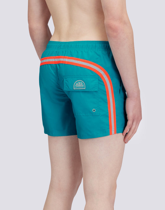 ELASTICATED WAIST ICONIC TAFFETA RAINBOW 2 COLOURS SHORT SWIMSHORTS