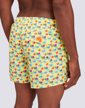 RECYCLED POLY SHORT SWIMSHORTS WITH ELASTIC WAIST SUNDRINK PRINT