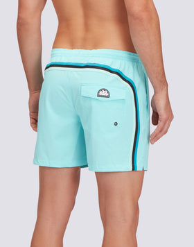 SWIM SHORTS WITH STRETCH FABRIC AND REMOVABLE POUCH