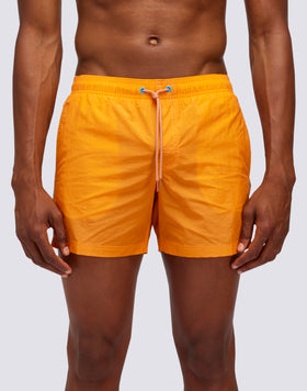 CRINKLED SHORT ELASTIC WAIST SWIMSHORTS