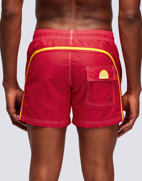 SHORT SWIM SHORTS WITH AN ELASTICATED WAISTBAND ICONIC TAFFETA SPAIN FLAG