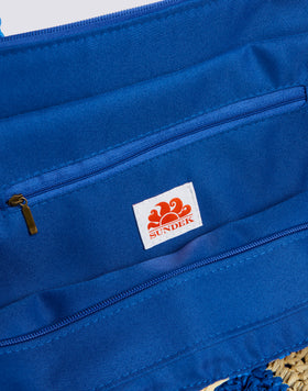 VITA - WOVEN STRAW BAG WITH EMBROIDERED LOGO