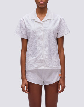JACQUARD TERRY BOWLING SHIRT WITH SK23 PATTERN