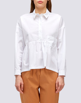 POPLIN SHIRT WITH GATHERED CUT