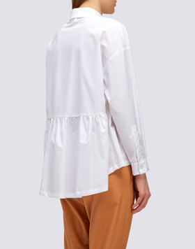 POPLIN SHIRT WITH GATHERED CUT