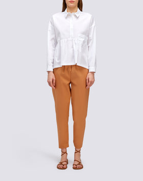 POPLIN SHIRT WITH GATHERED CUT