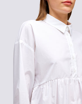 POPLIN SHIRT WITH GATHERED CUT