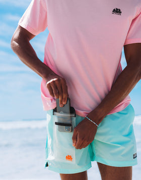 SWIM SHORTS WITH STRETCH FABRIC AND REMOVABLE POUCH