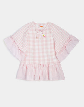 MINI KAFTAN IN VICHY COTTON