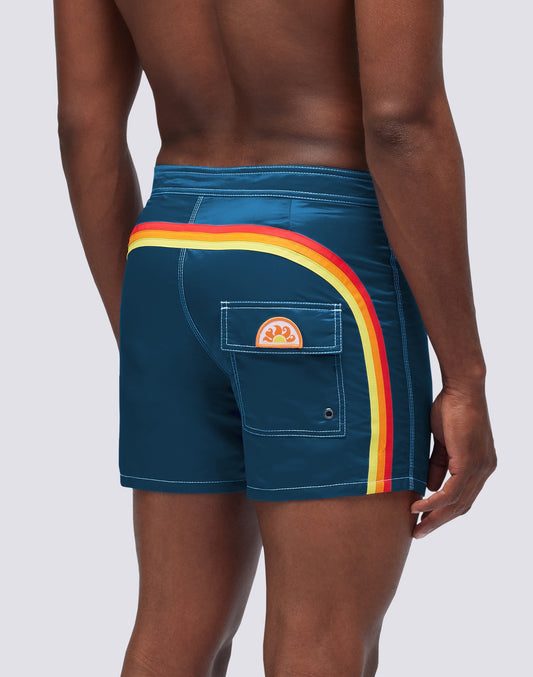 VINTAGE SATIN SHORT SWIMSHORTS WITH FIXED WAIST