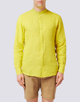 LINEN SHIRT WITH MANDARIN COLLAR