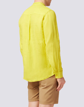 LINEN SHIRT WITH MANDARIN COLLAR